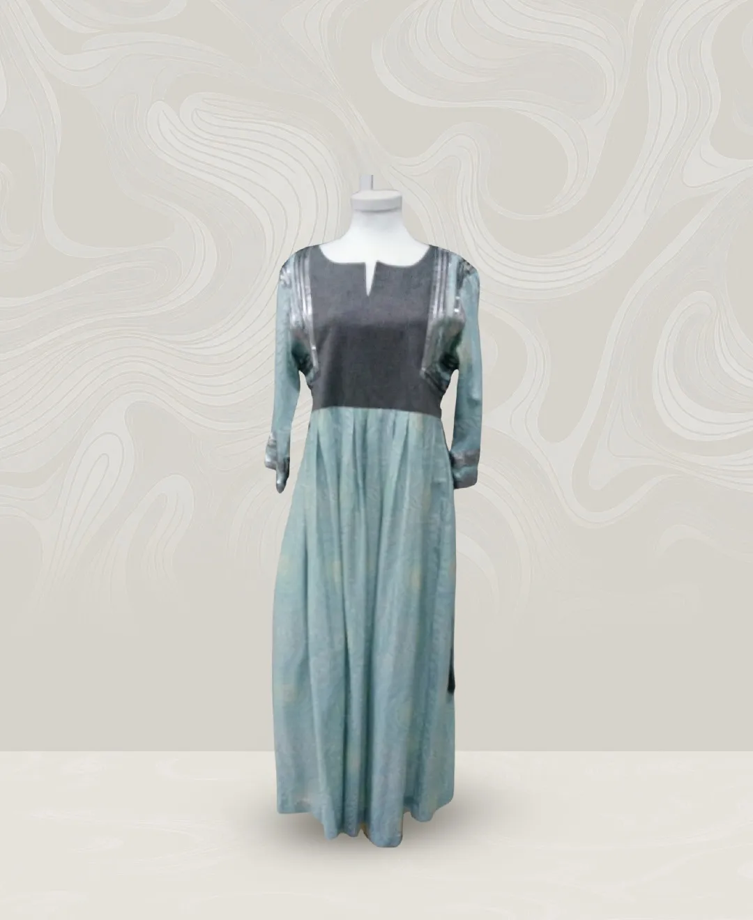 Gray and Silver Fringing Jalabiya