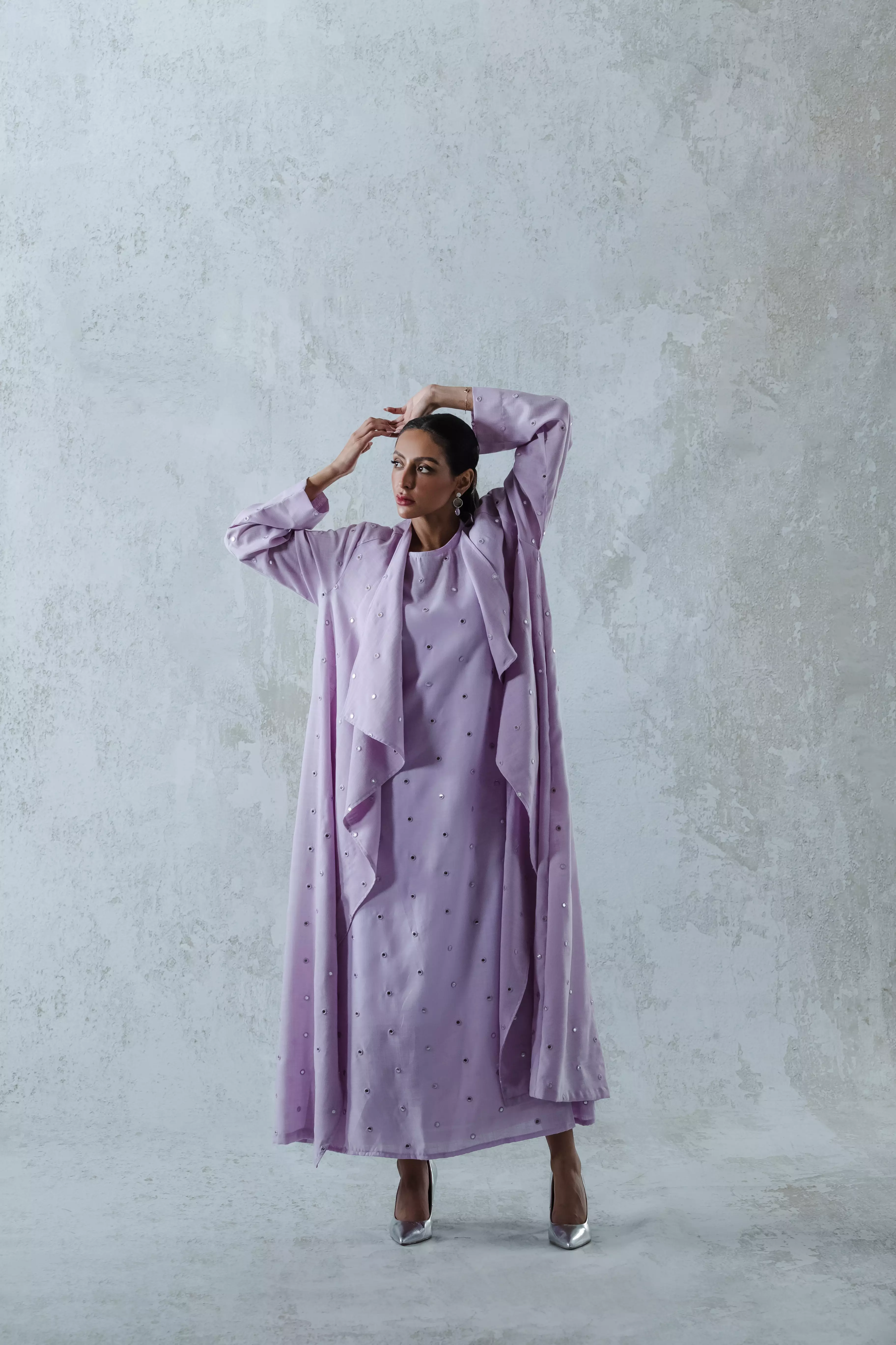 Women's Two-Piece Light Purple Abaya