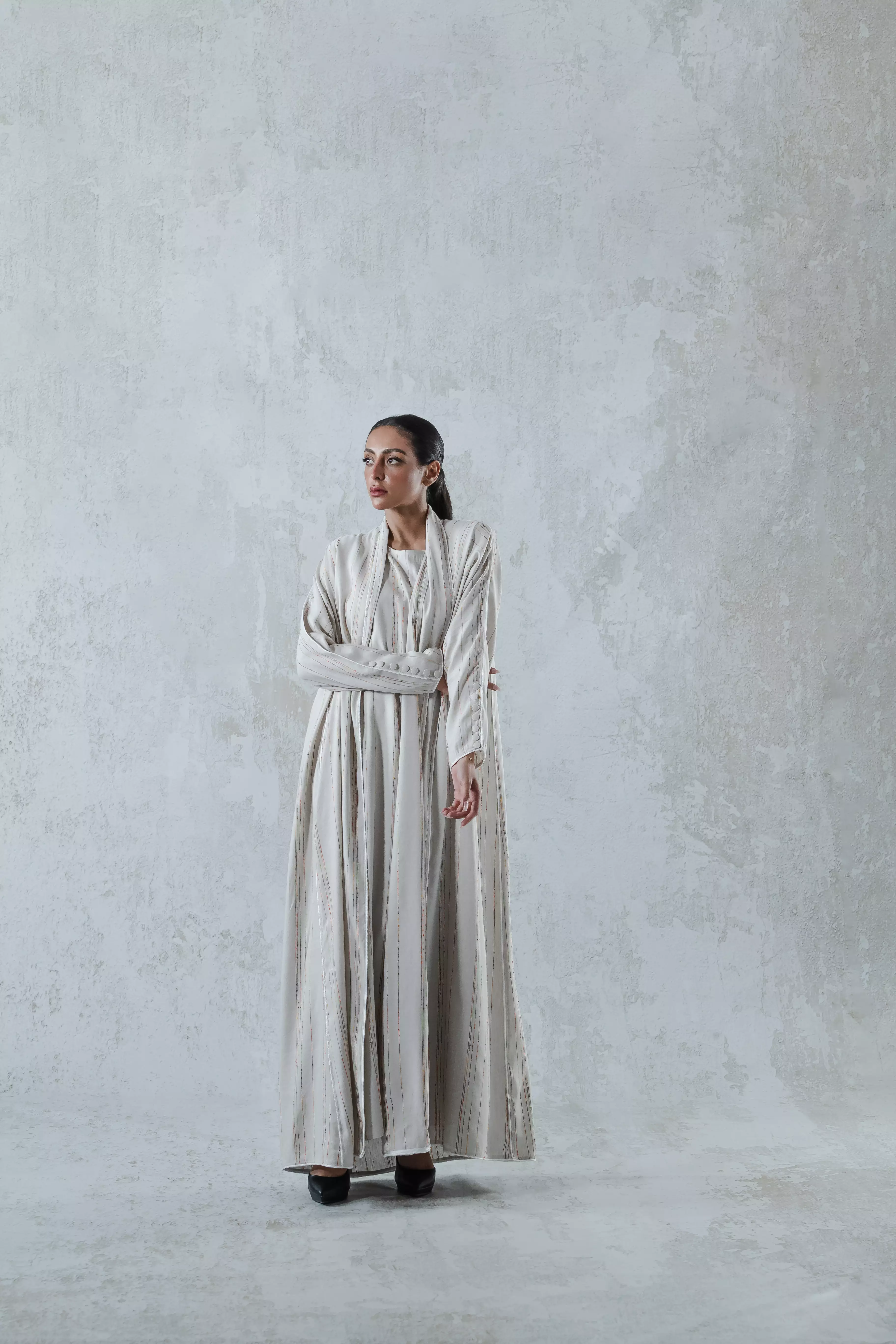 Women's Two-Piece Light Beige Abaya