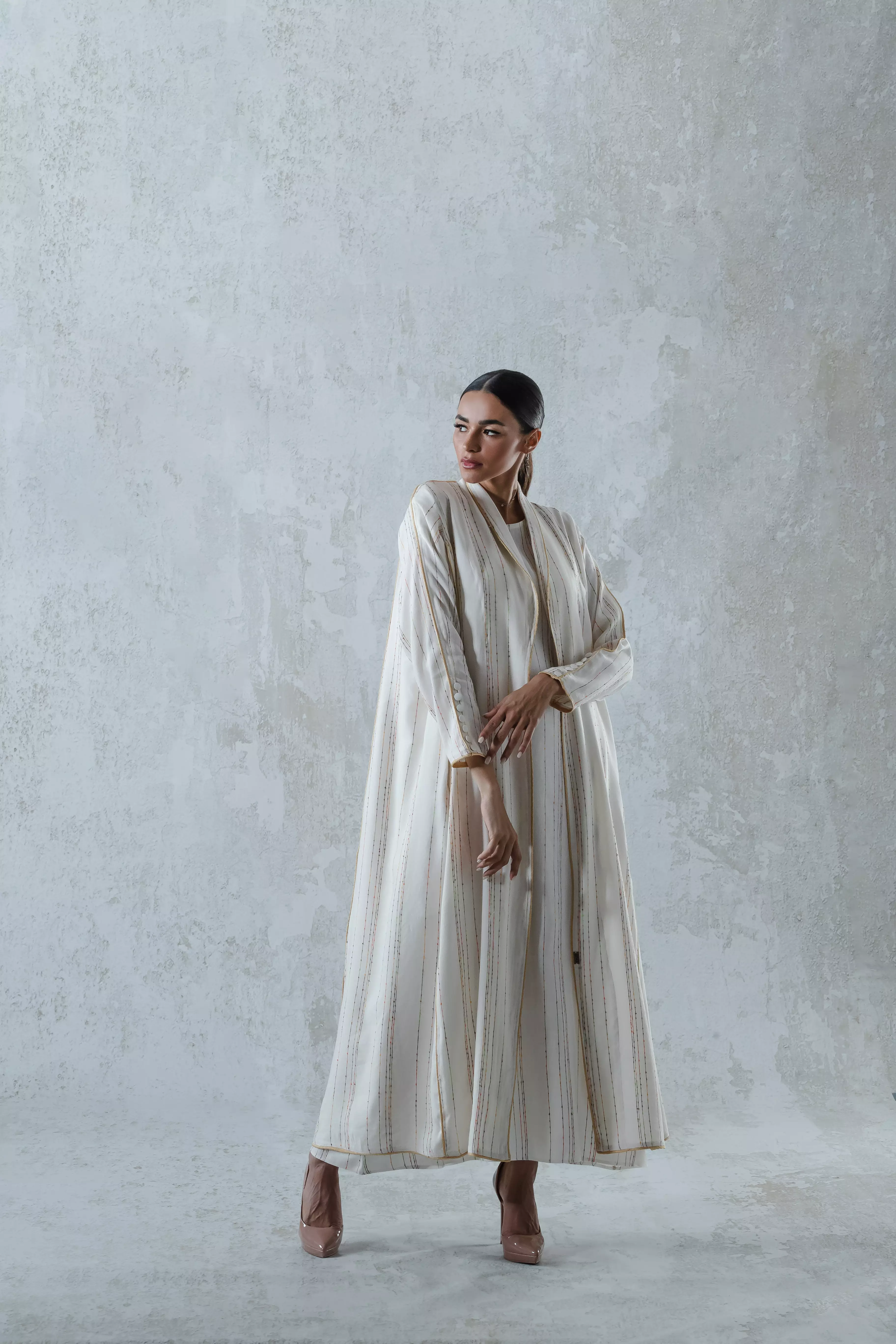 Women's Two-Piece Off-White Abaya