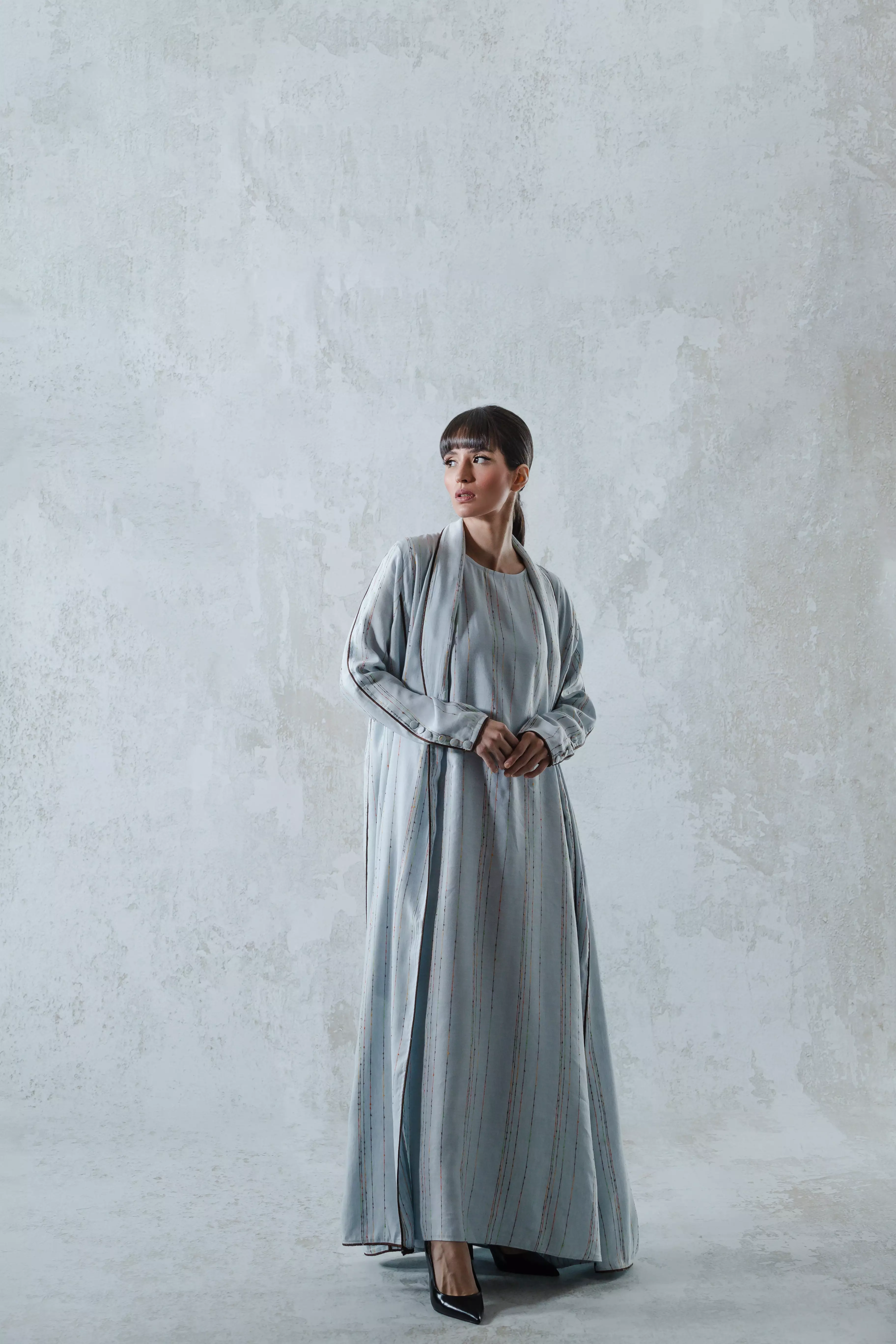 Women's Two-Piece Light Blue Abaya