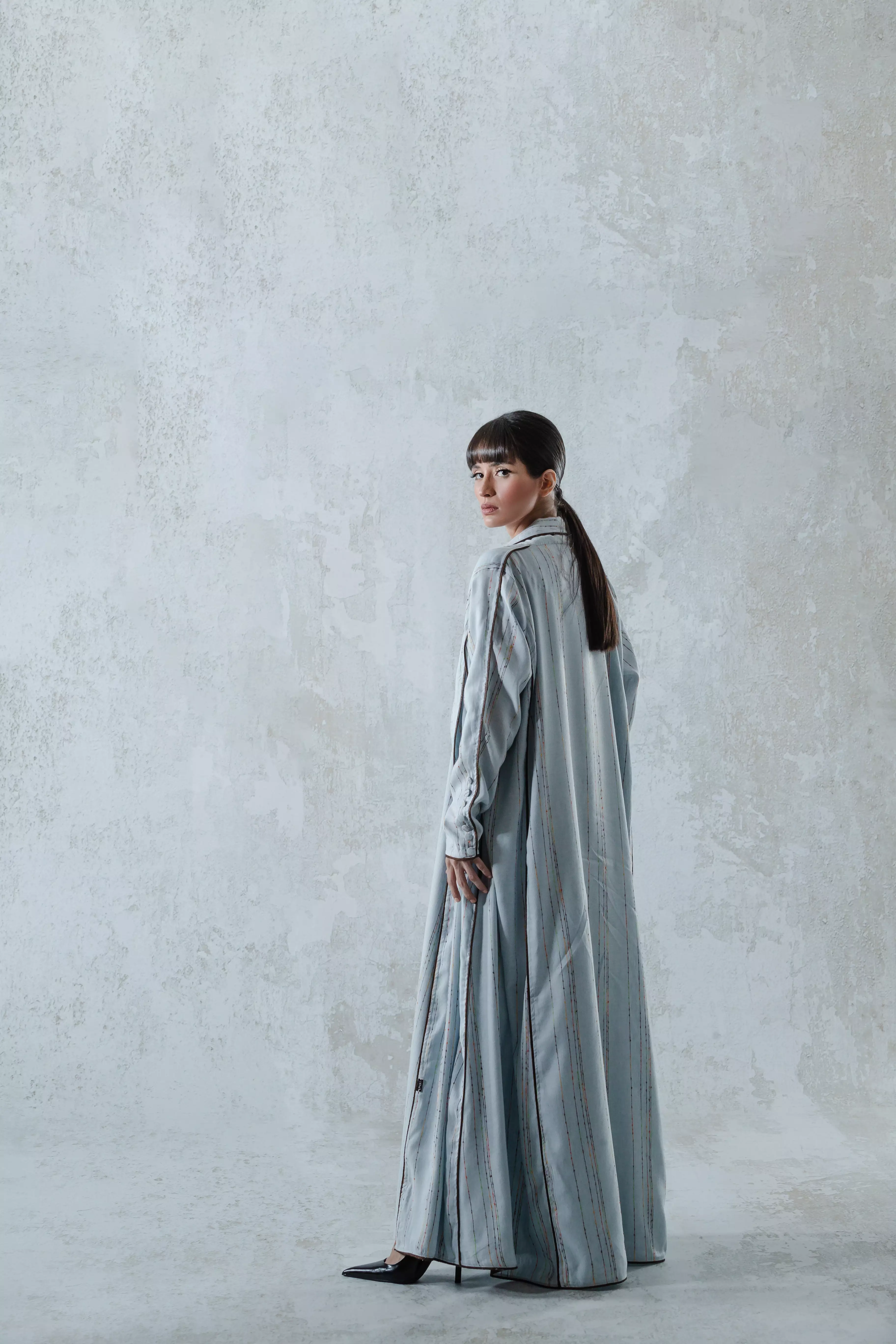 Women's Two-Piece Light Blue Abaya