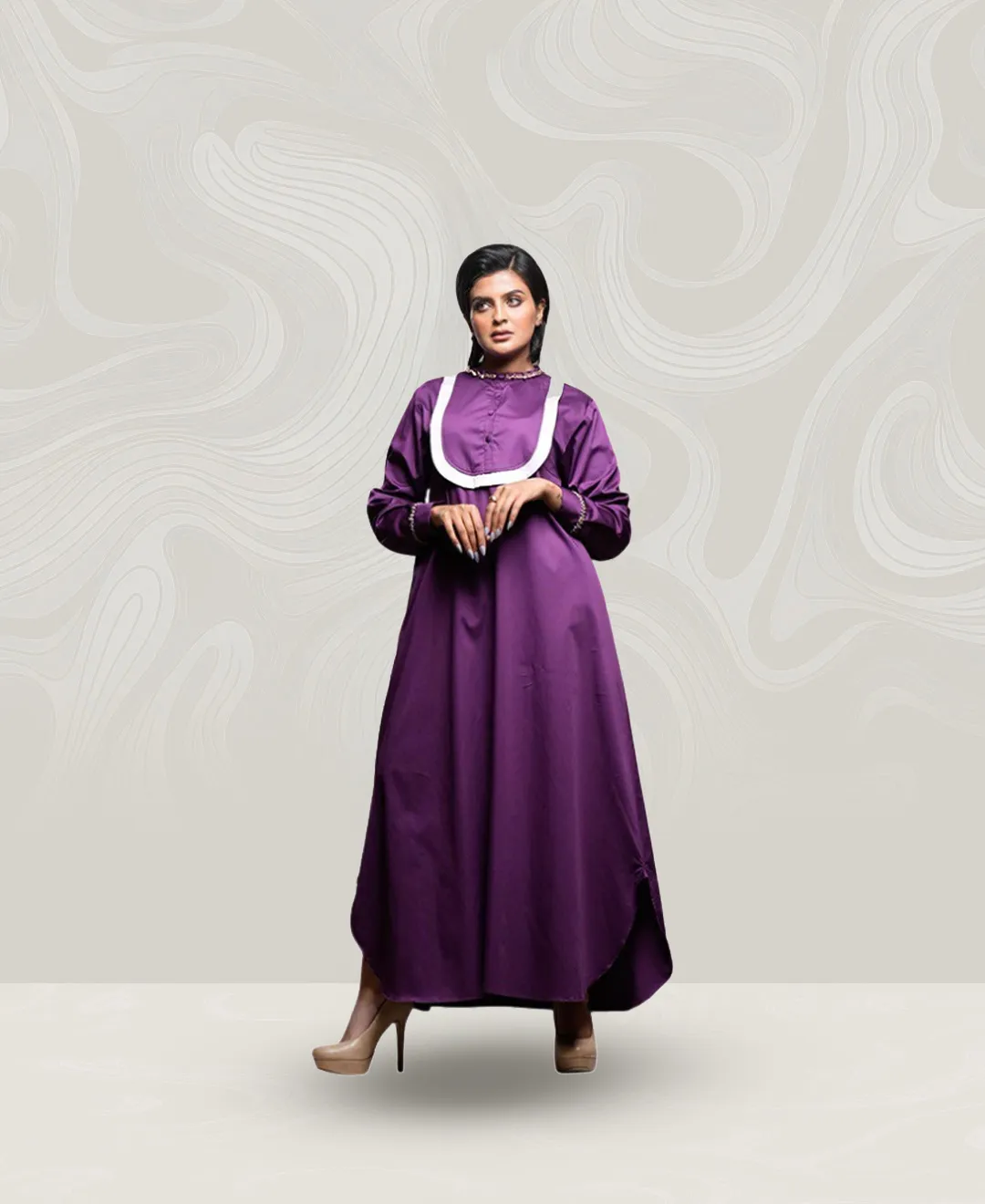 Violet Cotton Jalabiya