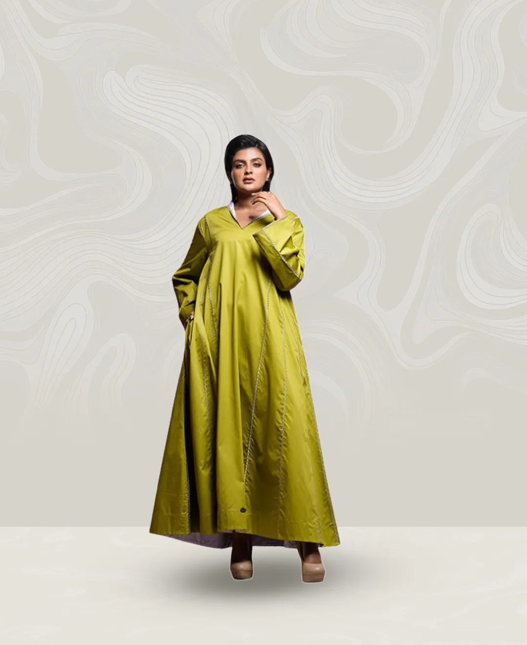 Olive Green Cotton Jalabiya
