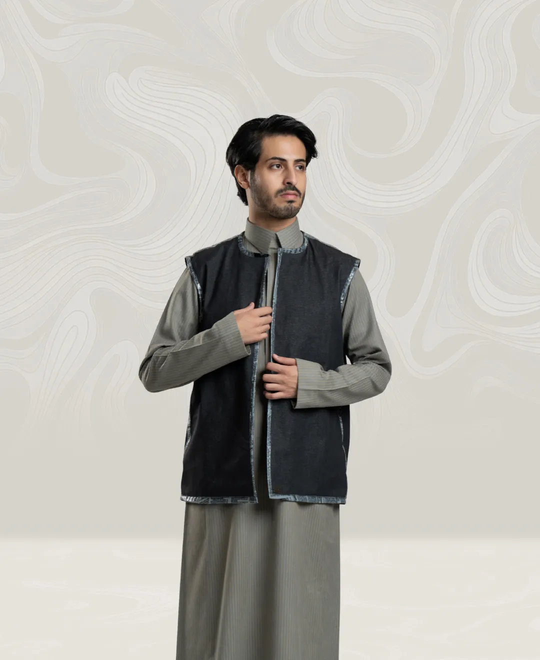 Men's Black Jeans Vest