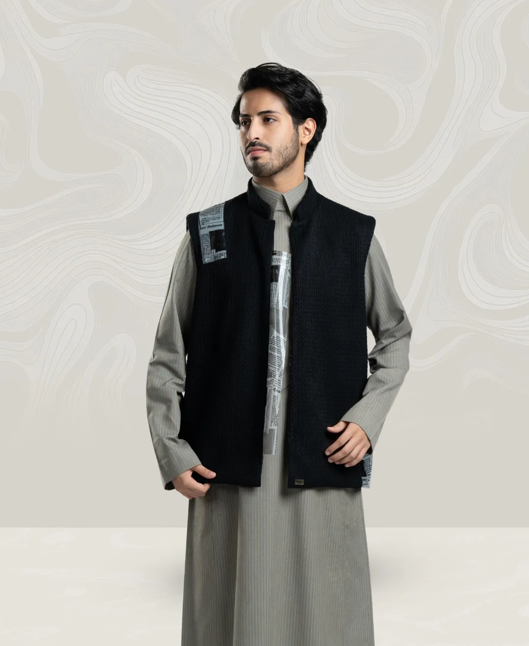 Men's Vest made of Braided Wool