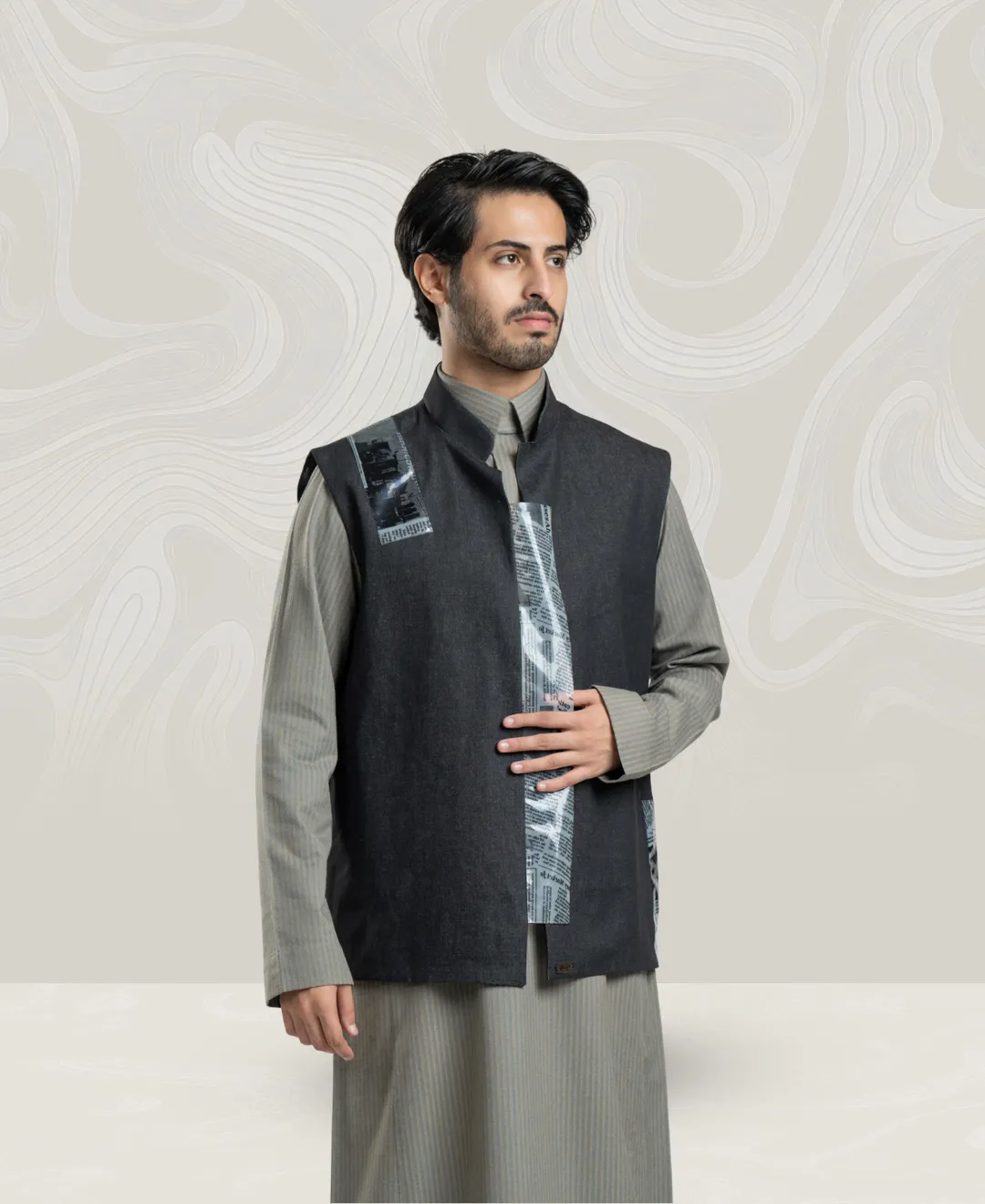 Men's Black Jeans Vest